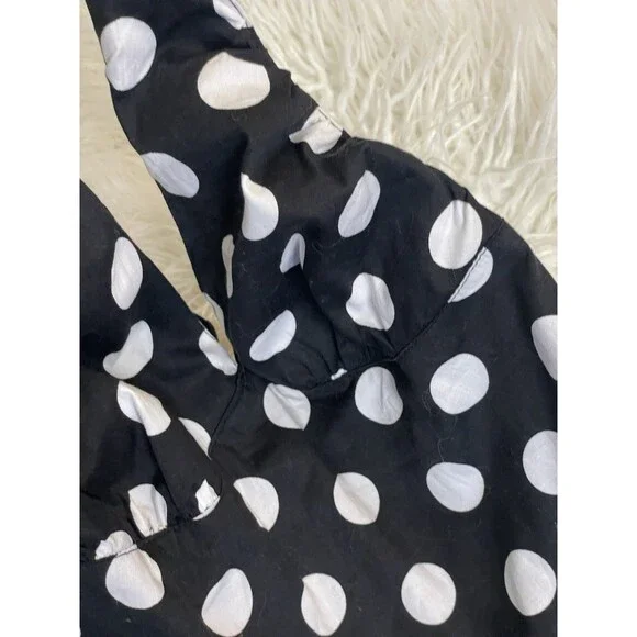 Women's Hell Bunny Black Polkadot Retro Pin Up Halter Dress EUC Size Small - Picture 5 of 8